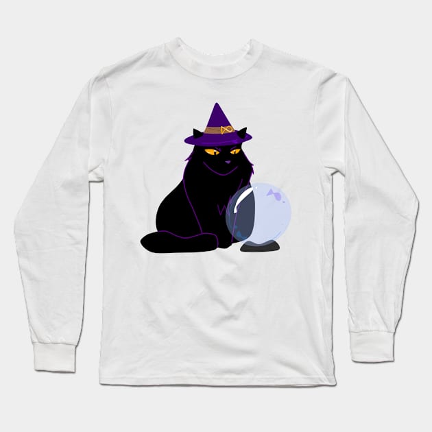 Witch Kitty Long Sleeve T-Shirt by SweetOblige